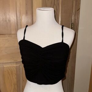 Black Ruched Cami SHEIN